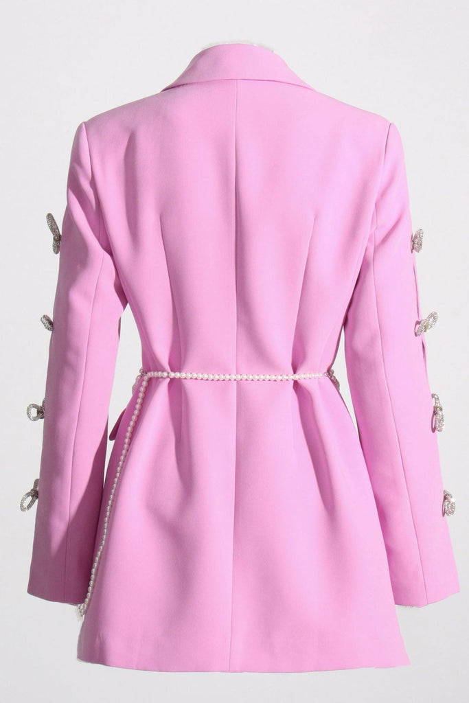 Stylish beautiful dress | Milena Bow-Detail Pearl Belted Blazer Dress - Ideal for special occasions