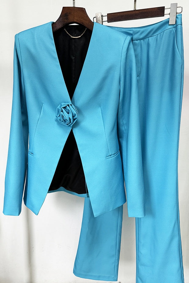 Stylish beautiful dress | Minya Rose-embellished Collarless Blazer Set - Ideal for special occasions