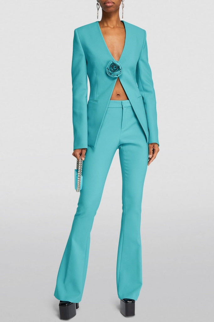 Shop  beautiful dress - Perfect for special occasions | Minya Rose-embellished Collarless Blazer Set