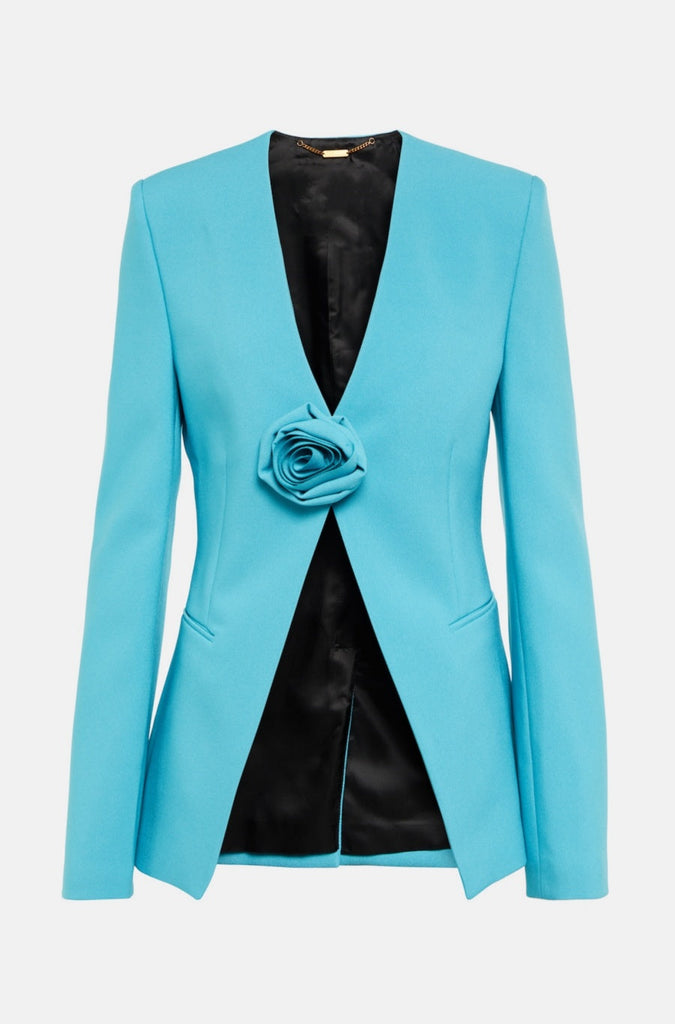 Stylish beautiful dress | Minya Rose-embellished Collarless Blazer Set - Ideal for special occasions
