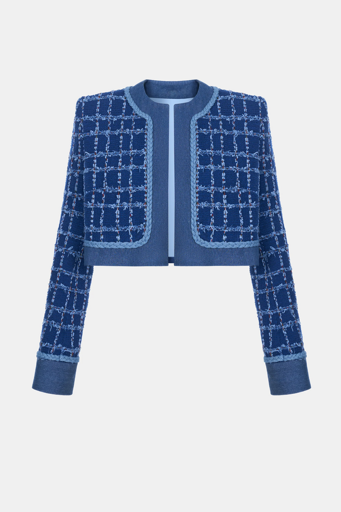 Mobey Denim Tweed Jacket - Stylish beautiful dress for special occasions | Buy Online