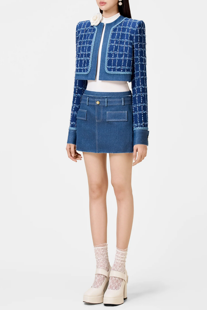 Shop  beautiful dress - Perfect for special occasions | Mobey Denim Tweed Jacket