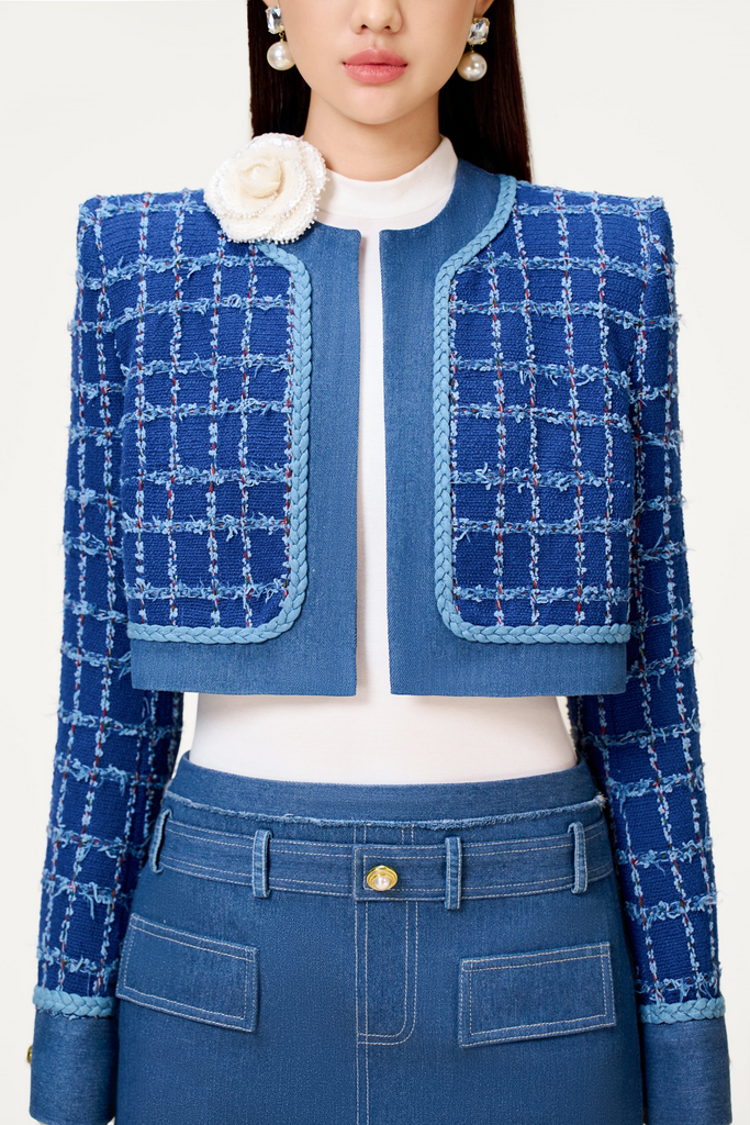 Shop  beautiful dress - Perfect for special occasions | Mobey Denim Tweed Jacket