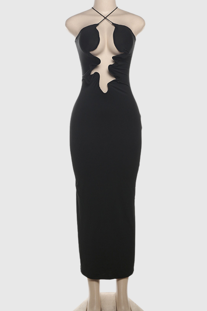 Shop  beautiful dress - Perfect for special occasions | Mohamad Halter Neck Backless Cutout Maxi Dress
