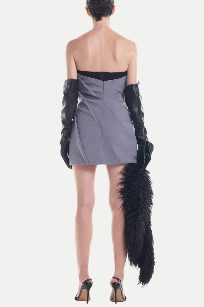 Naylor Floral Strapless Mini Dress - Grey - Stylish beautiful dress for special occasions | Buy Online