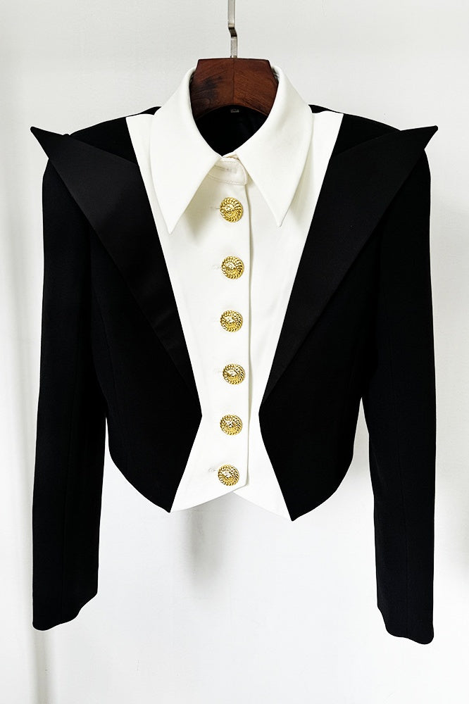 Nerissa Spencer Buttoned Crop Jacket - Stylish beautiful dress for special occasions | Buy Online