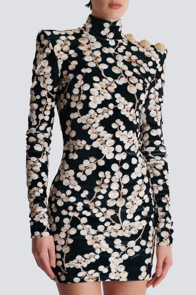 Shop  red dress - Perfect for special occasions | Nette Redcurrant Print Velvet Mini Dress