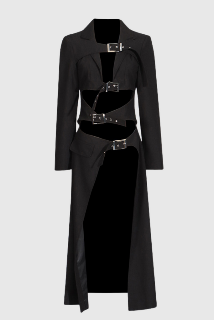 Nevaeh Cutout Buckle Trench - Stylish beautiful dress for special occasions | Buy Online