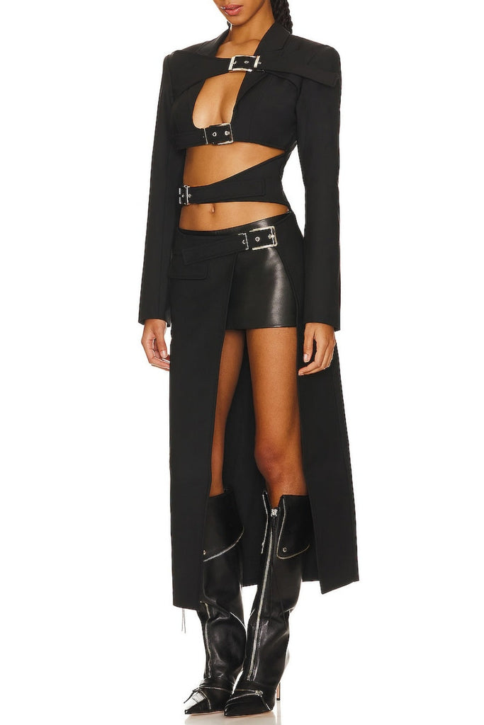 Nevaeh Cutout Buckle Trench - Stylish beautiful dress for special occasions | Buy Online