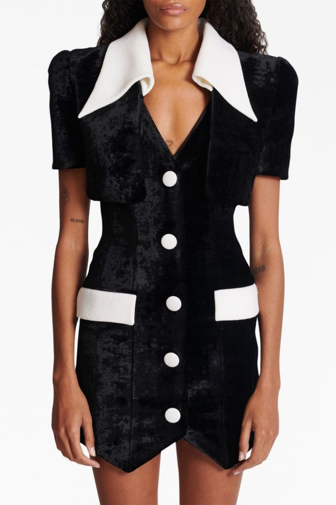 Nia Velvet V-neck Mini Dress - Stylish beautiful dress for special occasions | Buy Online