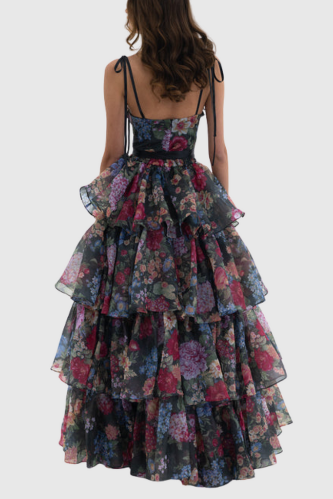 Shop  beautiful dress - Perfect for special occasions | Nicola Floral Cutout Ruffle Skirt Two Piece Set