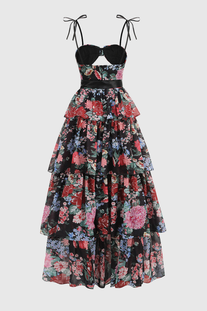 Nicola Floral Cutout Ruffle Skirt Two Piece Set - Stylish beautiful dress for special occasions | Buy Online