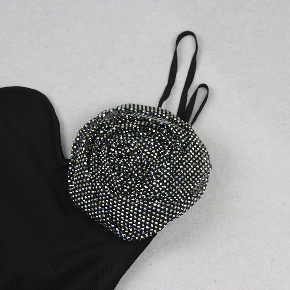 CRYSTAL FLOWER LACE UP BANDAGE DRESS - Stylish beautiful dress for special occasions | Buy Online