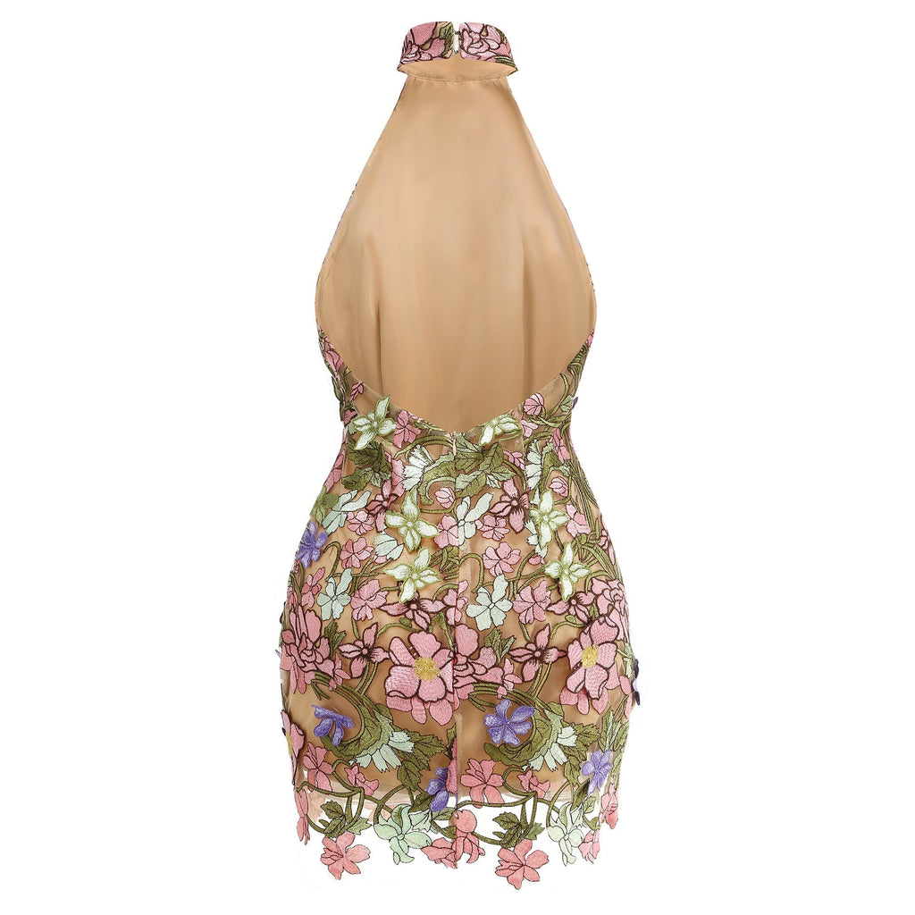 Shop  beautiful dress - Perfect for special occasions | ursula floral print Halter Neck Mini Dress