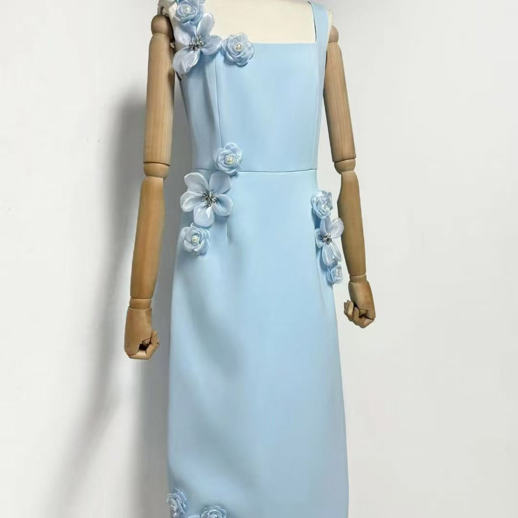 Shop  blue dress - Perfect for special occasions | Chantelle 3D Midi Dress In Blue