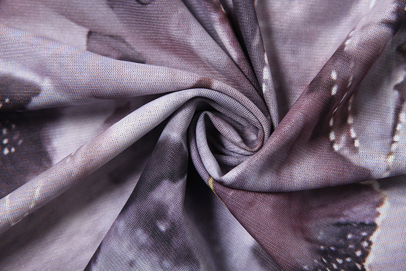 elizabeth Backless Printed High Low maxi Dress in purple - Stylish purple dress for special occasions | Buy Online