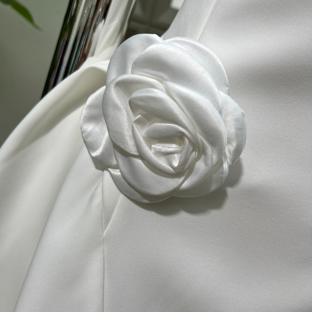 3d flower Pleated Sleeveless Mini Dress - Stylish beautiful dress for special occasions | Buy Online