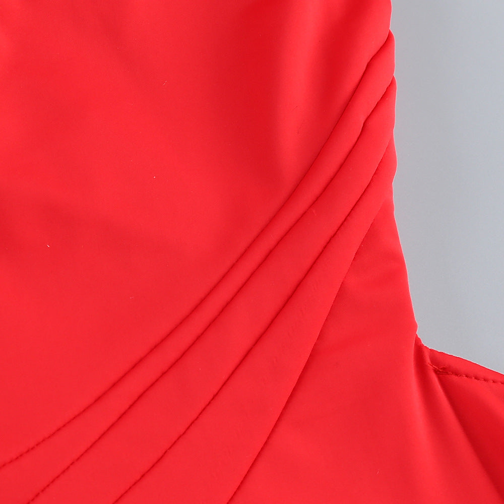 Stylish red dress | florence High Slit Hollowed-out Maxi Dress in red - Ideal for special occasions