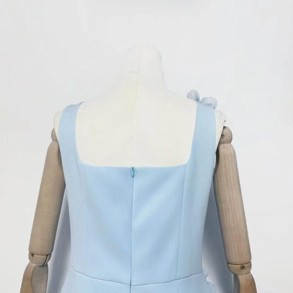 Stylish blue dress | Chantelle 3D Midi Dress In Blue - Ideal for special occasions