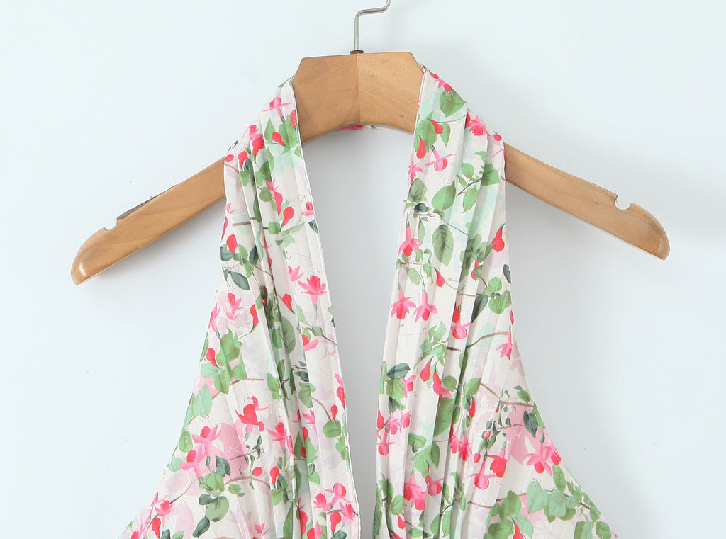 Plunge Neck Floral Mini Dress - Stylish beautiful dress for special occasions | Buy Online