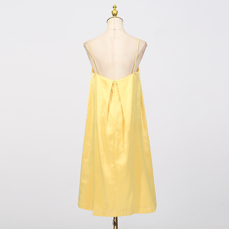 evangeline applique floral Embroidered Mini Dress in yellow - Stylish red dress for special occasions | Buy Online