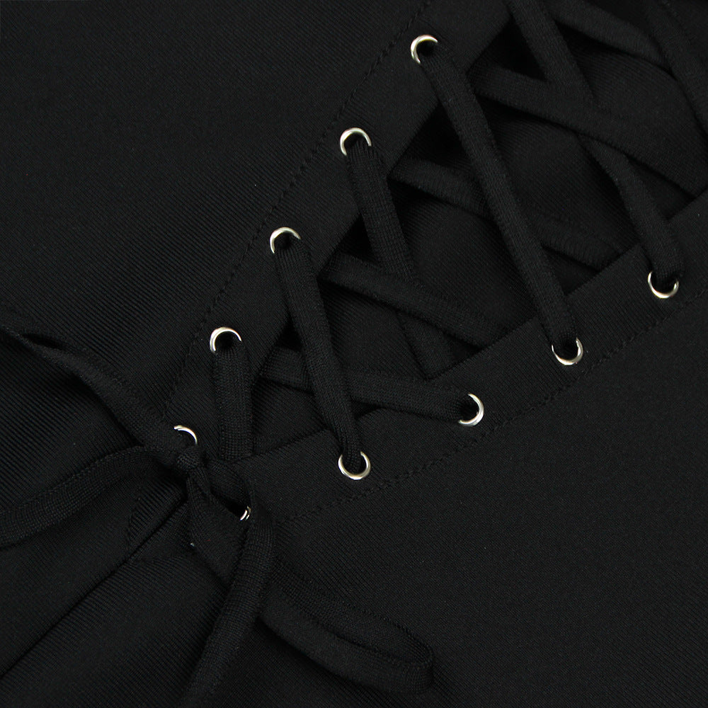 Stylish beautiful dress | CRYSTAL FLOWER LACE UP BANDAGE DRESS - Ideal for special occasions