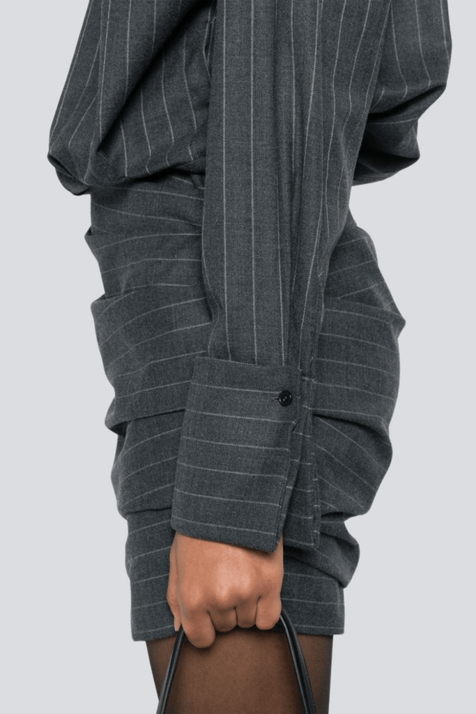 Ochre Stripe Mini Shirt Dress - Stylish beautiful dress for special occasions | Buy Online