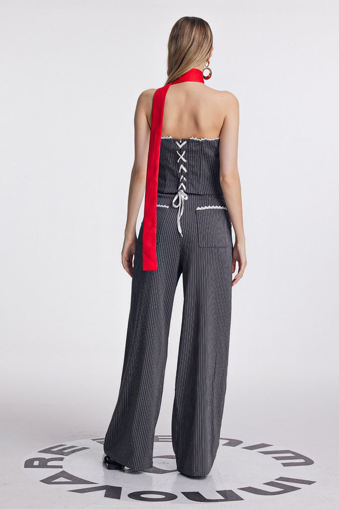 Shop  beautiful dress - Perfect for special occasions | Oorja Strapless Lace Stripe Pants Set