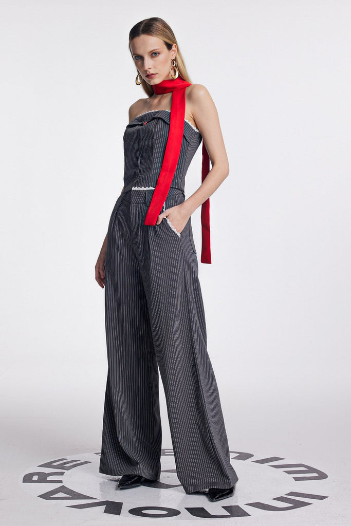 Shop  beautiful dress - Perfect for special occasions | Oorja Strapless Lace Stripe Pants Set