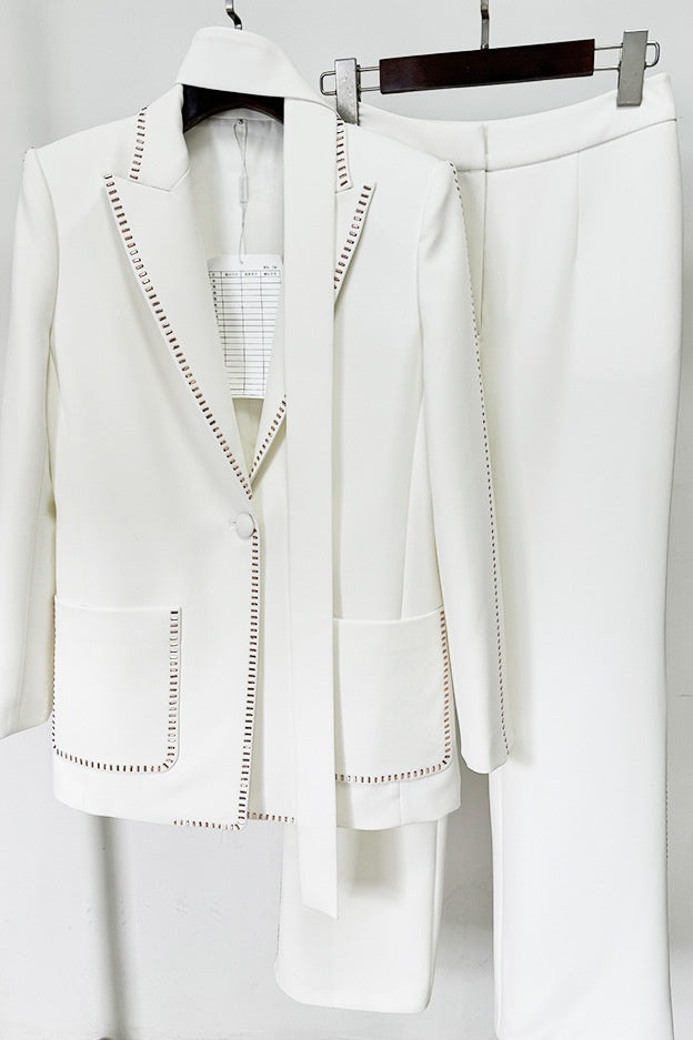 Ophelia Scarf-Detailed Blazer Set - Stylish beautiful dress for special occasions | Buy Online