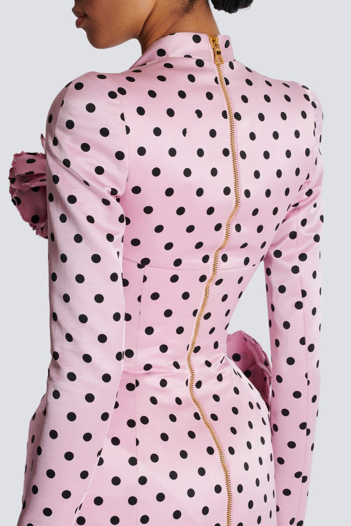Stylish pink dress | Ostelle Polka Dots Satin Mini Dress - Pink - Ideal for special occasions