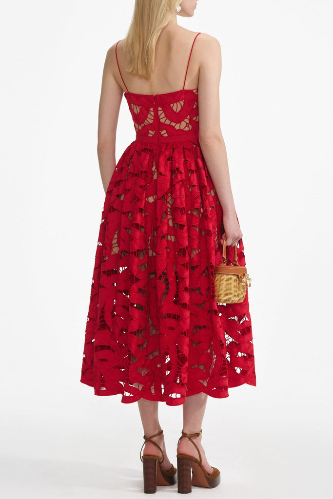 Shop  red dress - Perfect for special occasions | wendy Red Bow Embroidered Midi Dress