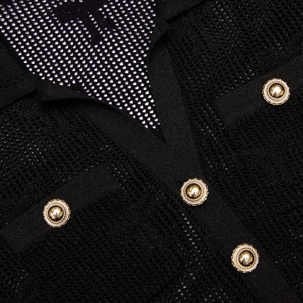 Stylish black dress | adelaide Black Bow Crochet Midi Dress - Ideal for special occasions