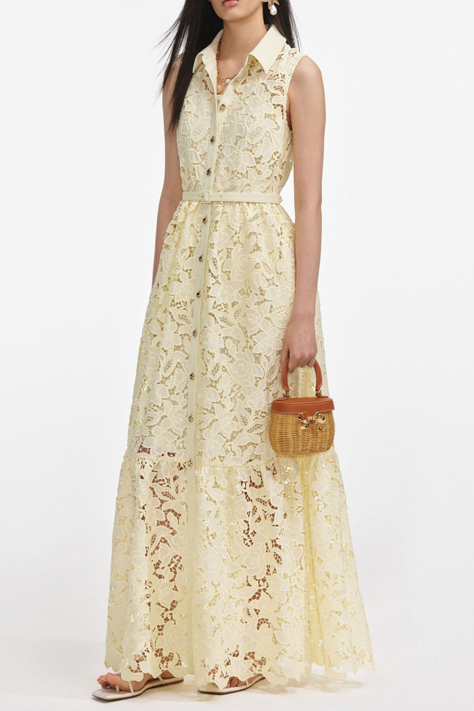 ingrid Yellow Lace Maxi Dress - Stylish yellow dress for special occasions | Buy Online