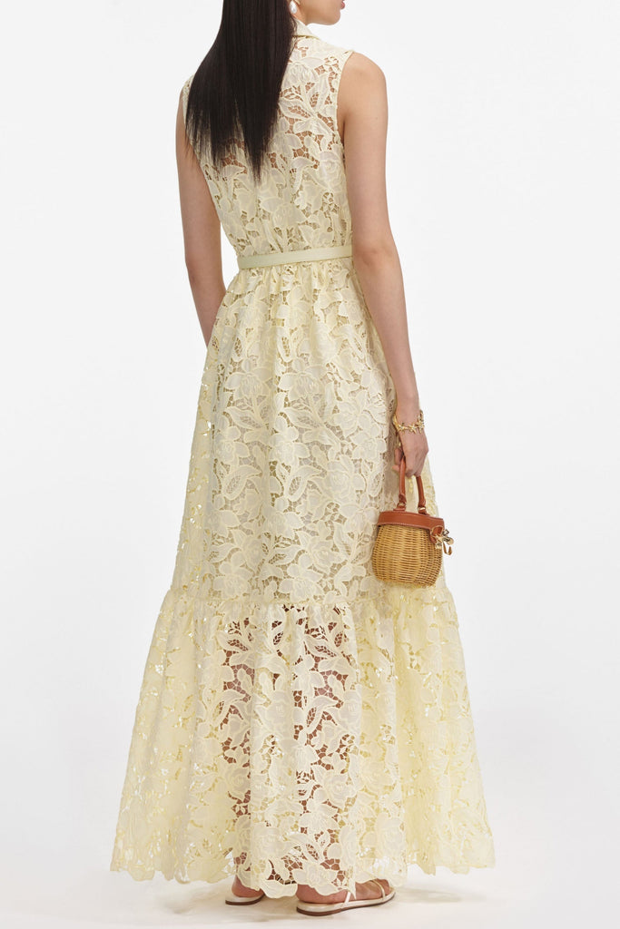 Stylish yellow dress | ingrid Yellow Lace Maxi Dress - Ideal for special occasions