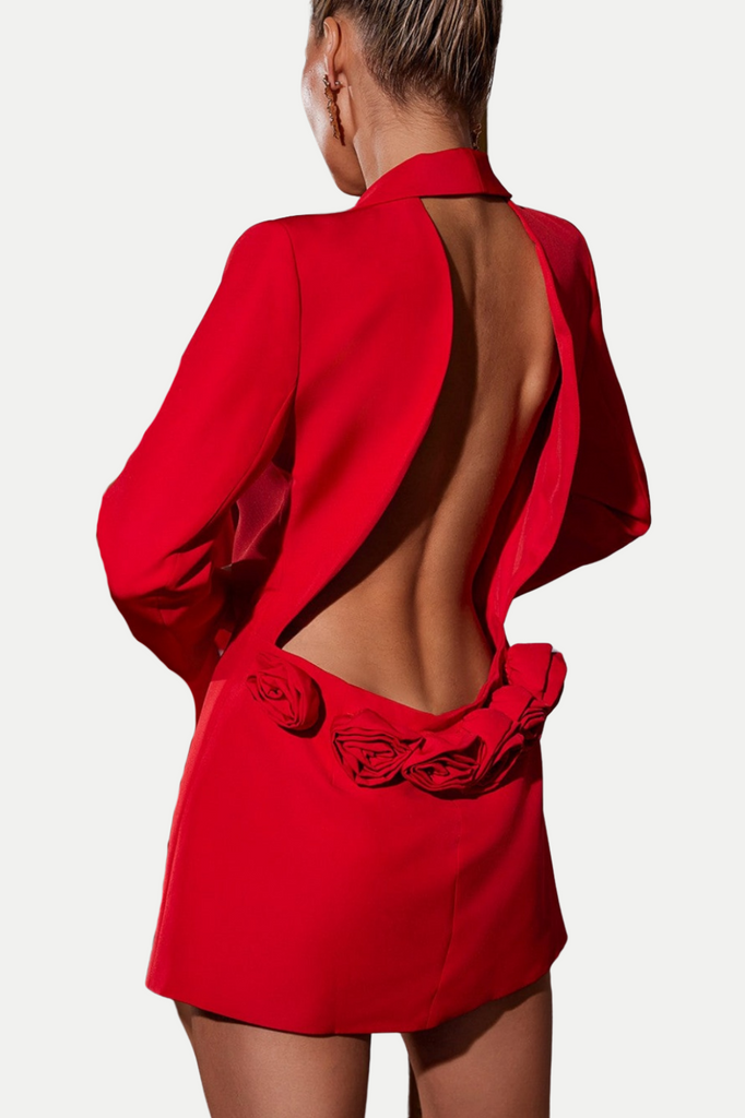 Stylish beautiful dress | Pathia Floral Cutout Backless Blazer - Ideal for special occasions