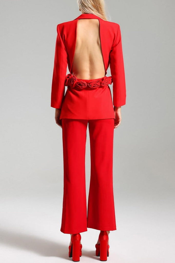 Stylish beautiful dress | Pathia Floral Cutout Backless Blazer - Ideal for special occasions