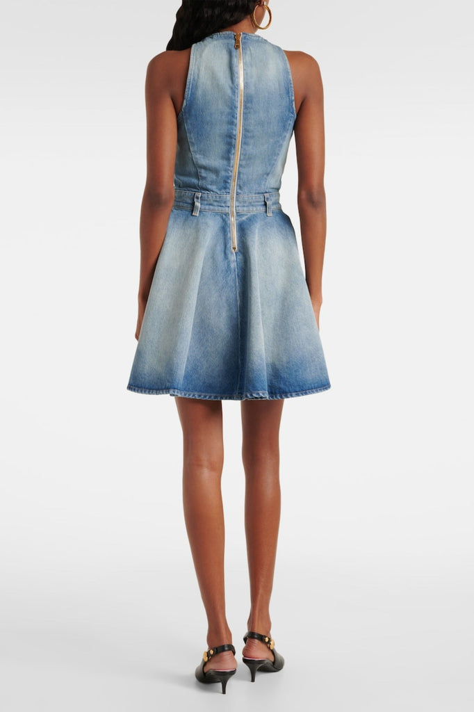 Stylish red dress | Penaza Denim Sleeveless Flared Mini Dress - Ideal for special occasions