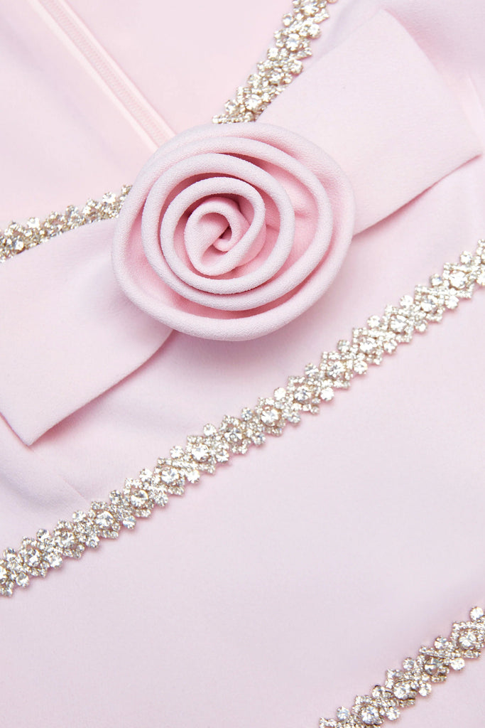 Shop  pink dress - Perfect for special occasions | Pink Crepe Crystal Trim Maxi Dress