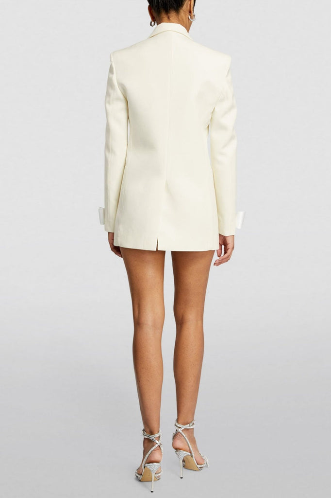 Stylish white dress | Pipa Crystal Bow-detail Blazer Dress - White - Ideal for special occasions