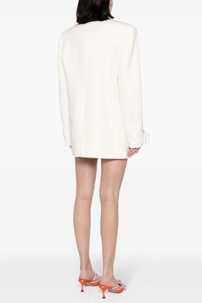 Pipa Crystal Bow-detail Blazer Dress - White