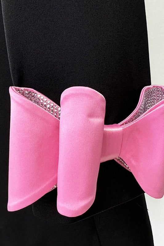 Pipa Crystal Bow-detail Blazer Dress - Black - Stylish black dress for special occasions | Buy Online