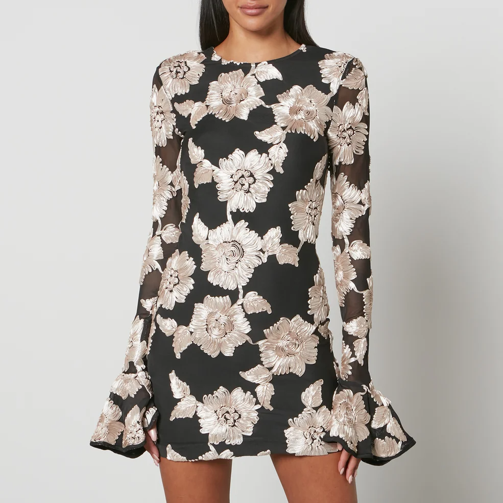 Shop  red dress - Perfect for special occasions | Floral-Embroidered Mesh Mini Dress