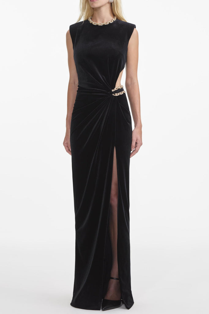 Shop  black dress - Perfect for special occasions | joa Black Velvet Embellished Maxi Dress