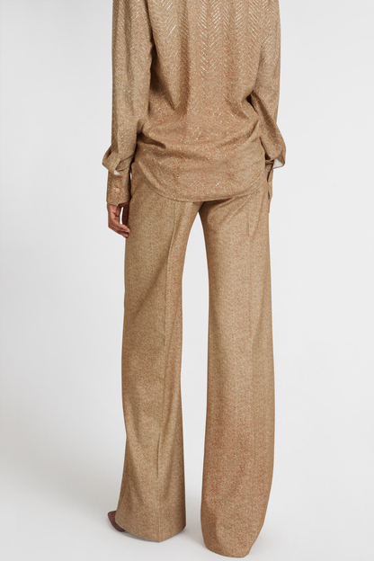 Raba Crystal Embellished Herringbone Shirt - Brown