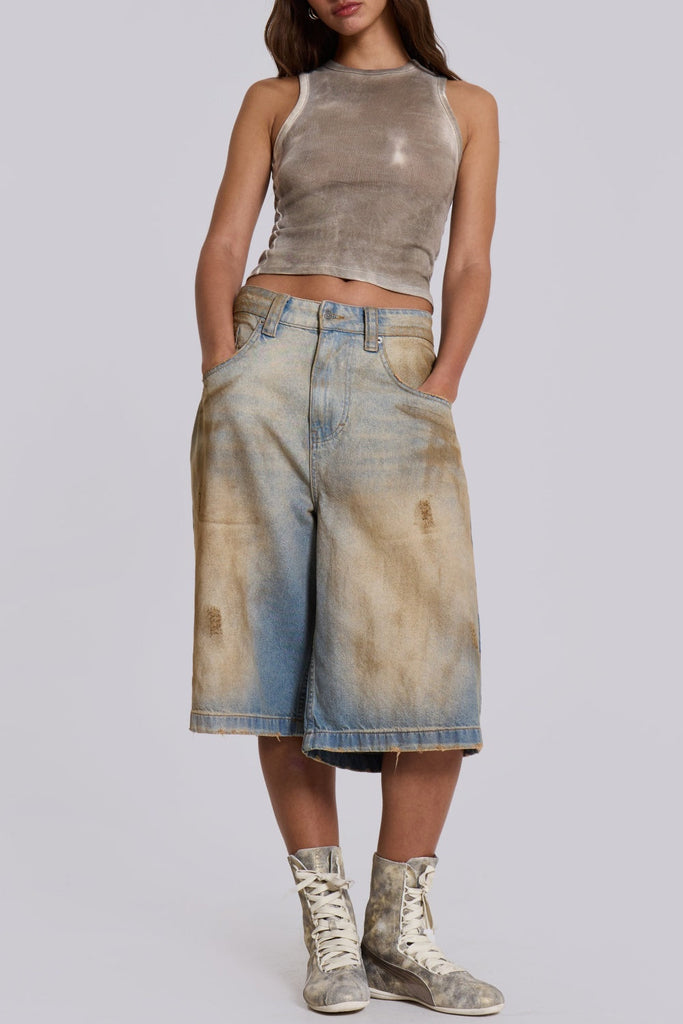 Raego Mud Wash Midi Jeans - Stylish beautiful midi for special occasions | Buy Online
