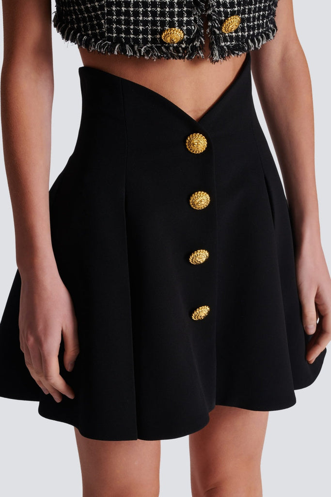 Rayne Gold Buttoned Mini Skirt - Stylish beautiful mini for special occasions | Buy Online
