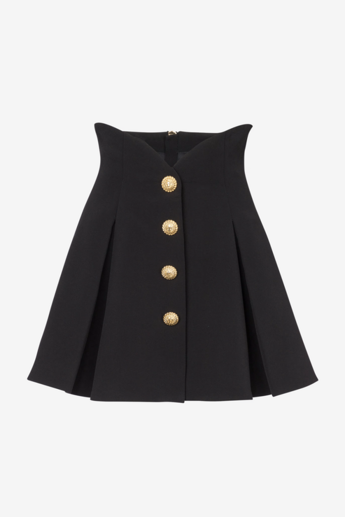 Stylish beautiful mini | Rayne Gold Buttoned Mini Skirt - Ideal for special occasions