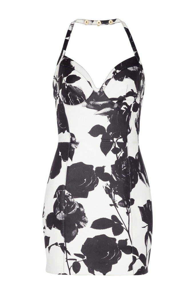 Shop  beautiful dress - Perfect for special occasions | Rayne Halter Rose Printed Mini Dress