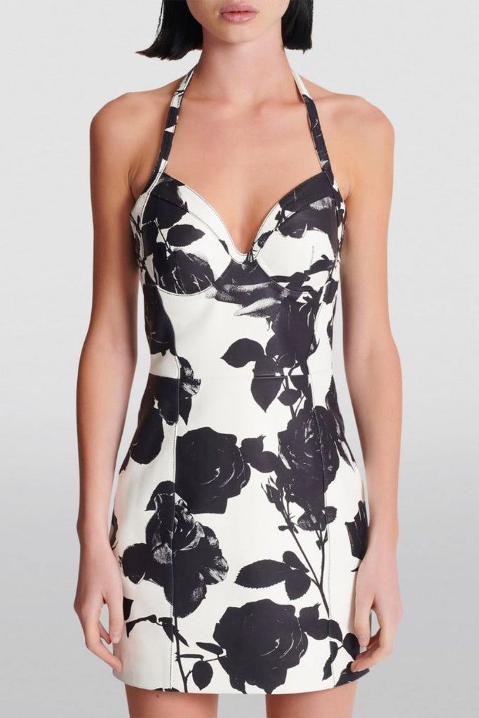 Stylish beautiful dress | Rayne Halter Rose Printed Mini Dress - Ideal for special occasions